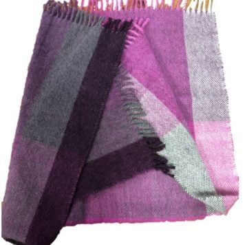 Gotlandspläd, rosa /naturvit